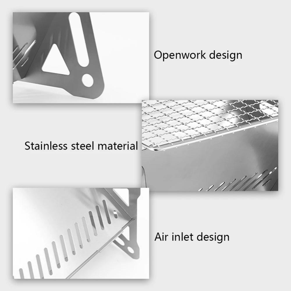 1 PC charcoal grill & salad bar portable foldable smokeless BBQ grill suitable for outdoor camping and family barbecue