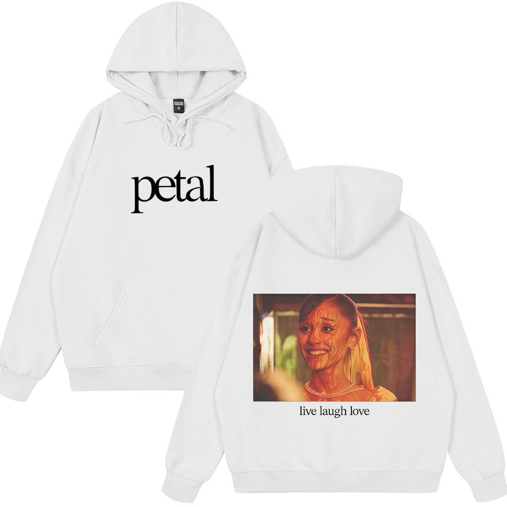 Ariana Grande Petal Live Laugh Love Graphics Hoodie Men Women Fashion Clothing Sweatshirt Winter Loose Casual Pullover Fan Gifts