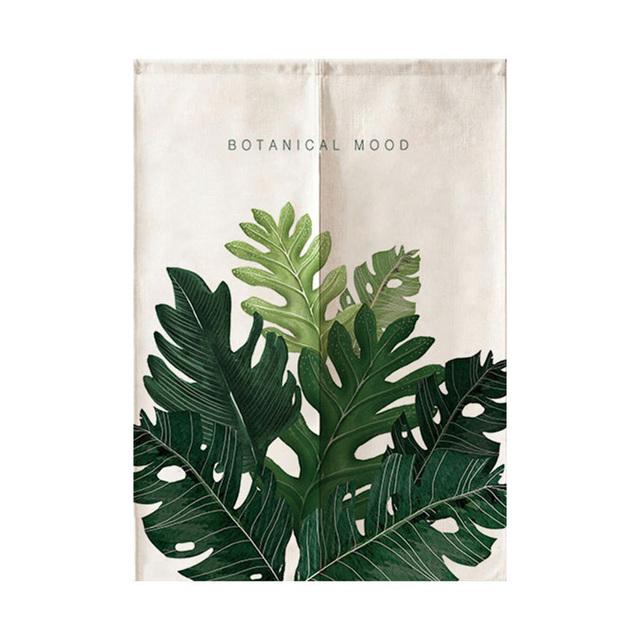 Tropisk Palmdörr Gardin Grön Växt Noren för Kök Sovrum Entré Skiljevägg Nordic Room Polyester Mjuk Dörröppning Gardiner