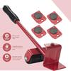 Set di 5 Pezzi Sollevatore e Trasportatore per Mobili Robusto, Ruote Girevoli a 360°, Scivoli per Mobili con Pad in Acciaio al Carbonio, Facile Spostamento per Divano, Frigorifero, Armadio