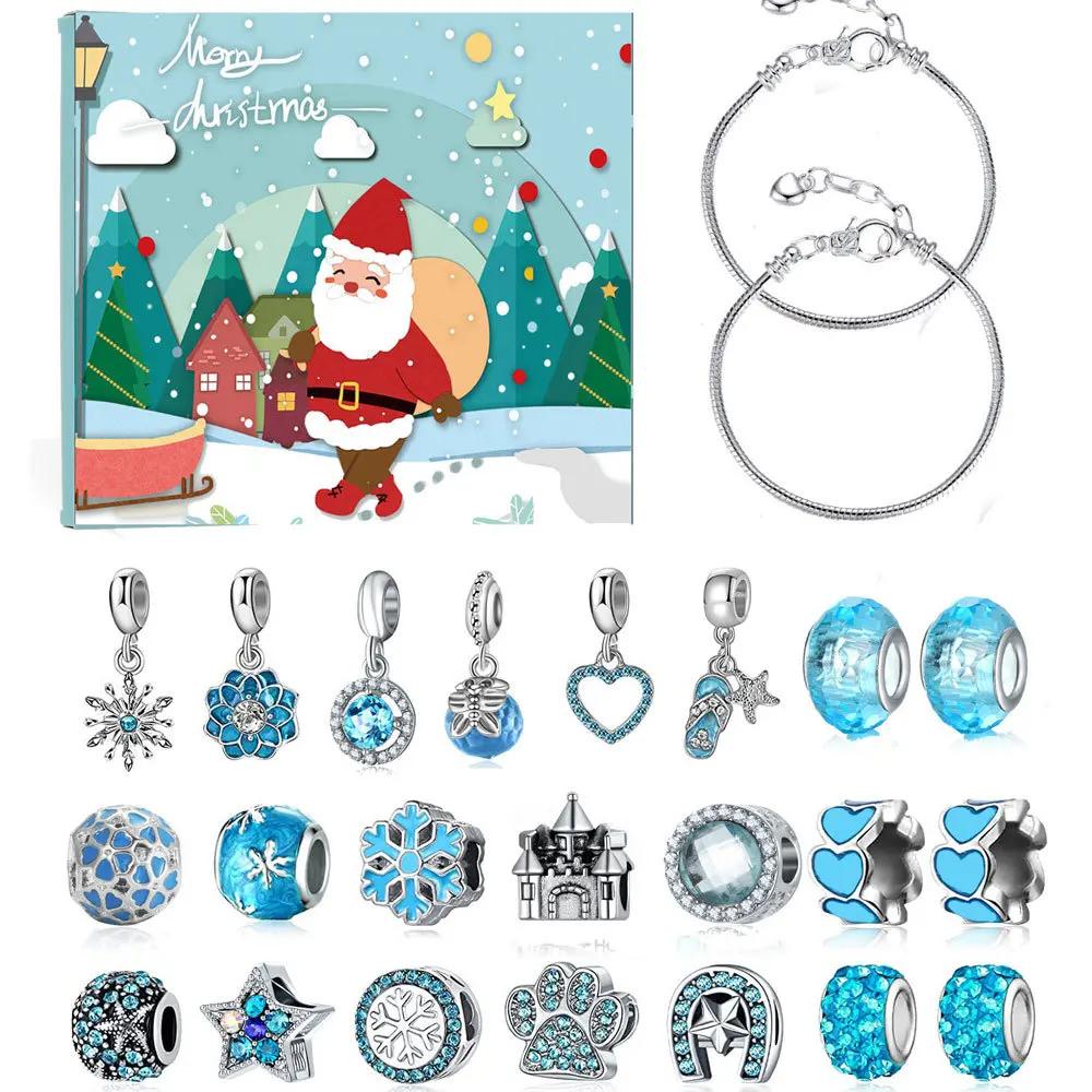 Advent Calendar 2025 Girls Charm Bracelets Making Kit For Kids Xmas Countdown Calendars Jewelry For Toddler Kids Teens Girls