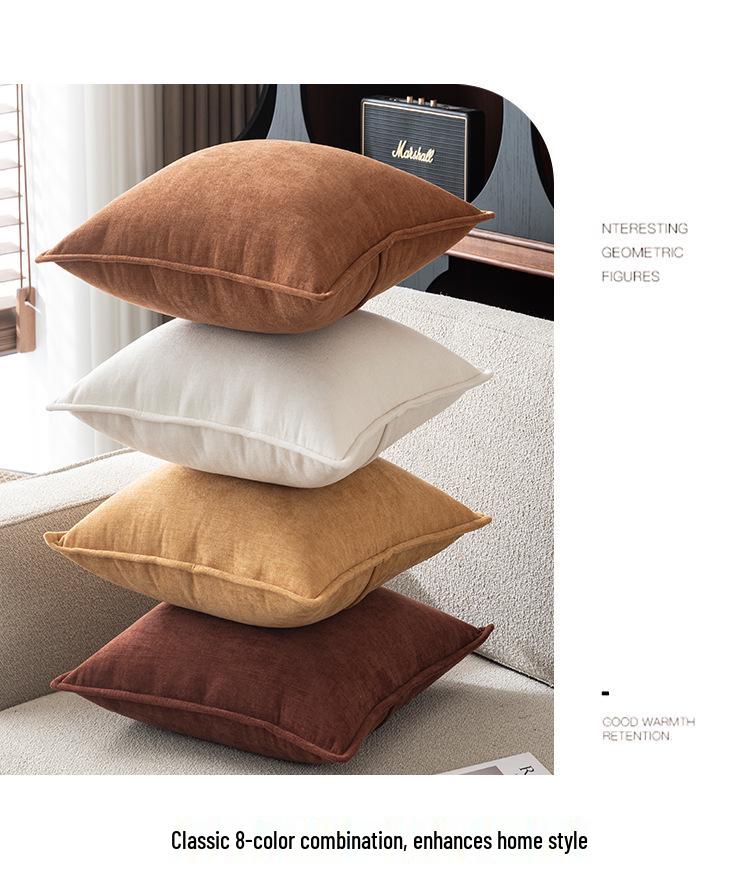Chenille Large Back Cushion Cover - Luxurious Sofa or Bedside Pillow (Insert Not Included)