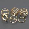 6Pcs/Set Women Golden Tone Stack Plain Slim Band Midi Ring Spiral Knuckle Rings