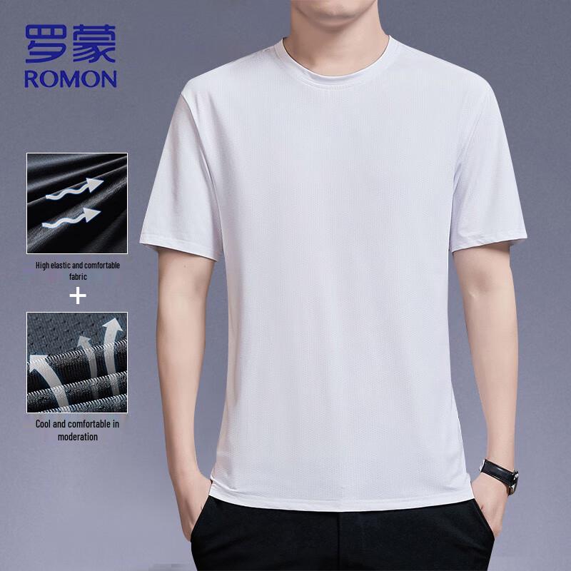ROMON Men's Ice Silk Quick-Dry Short Sleeve T-Shirt