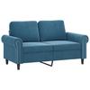 3-teiliges Sofaset mit Kissen Blaues Samt