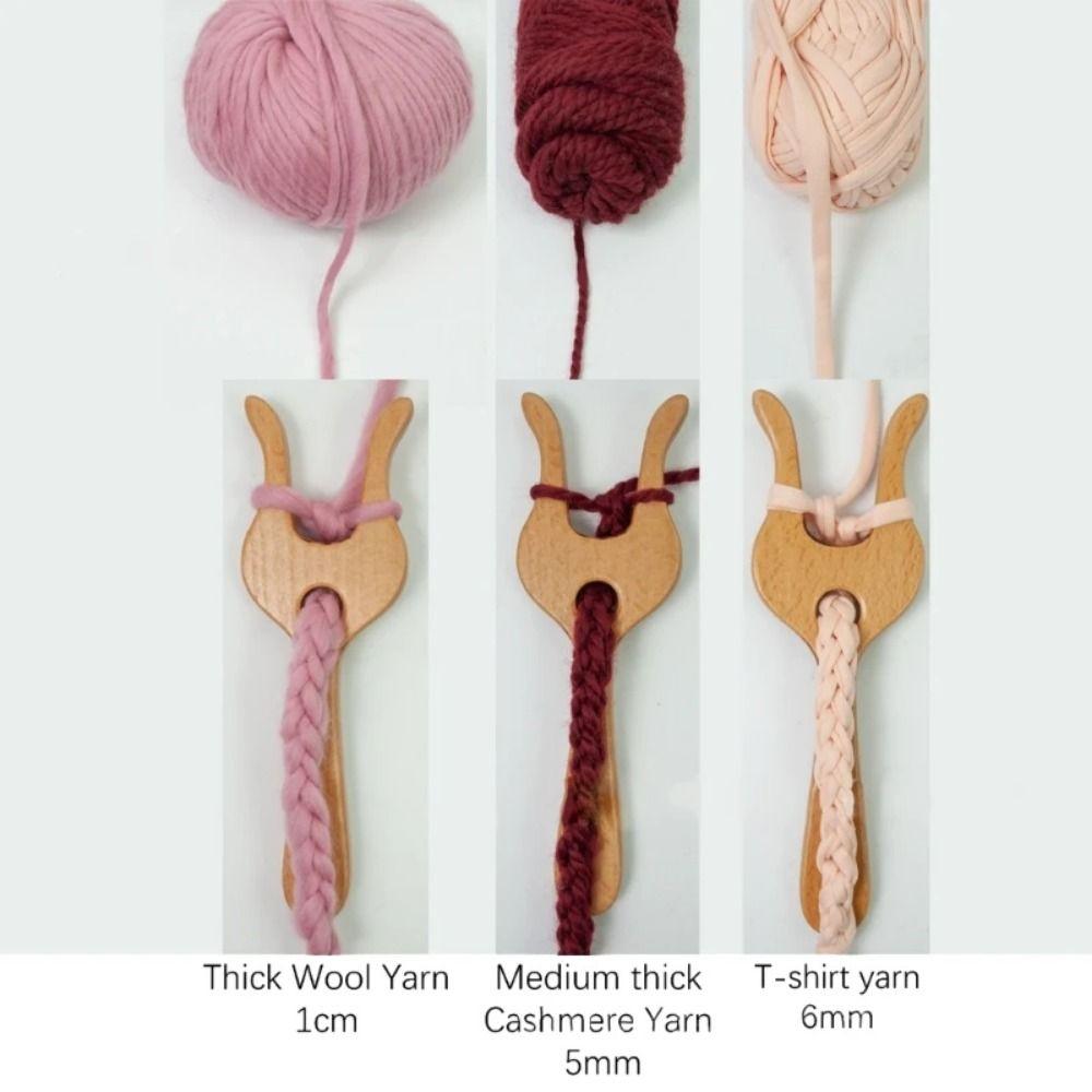 Ergonomic Handle Wooden Knitting Fork Handmade DIY Crochet Kits Efficient Loom Stick  Home