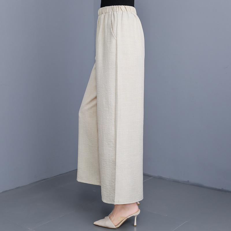 Pantaloni Larghi Estivi Abbigliamento Donna Taglie Forti Casual Larghi Vintage Vita Alta Pantaloni Neri