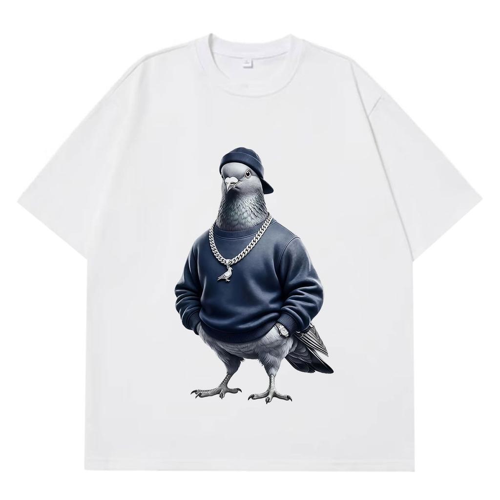 Funny Pigeon Meme Tshirts Unisex Unisex Fashion Hip Hop Tshirt Shortsleeved Loose Casual Cotton Oversized Tshirts Streetwear