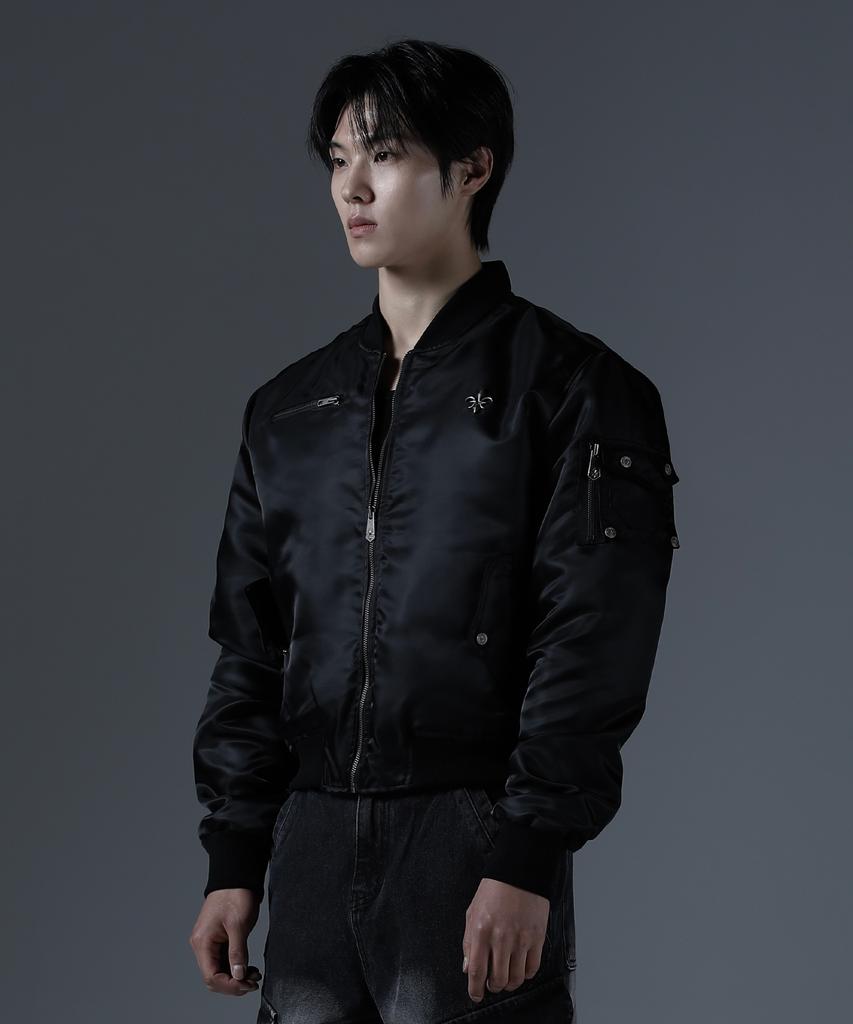 Carmid Antique Blouson Bomber Jacket [Black]