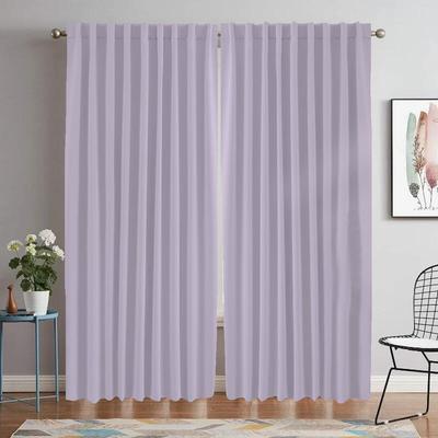 Solid Color Window Curtain for Room 2 Panel Kitchen Curtains Partition Home Interior Curtains Halloween Decoration Shades Living