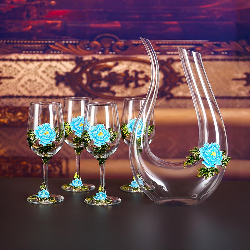 Goblet Red Wine Glass Set Crystal Glass Goblet Wine Decanter Flagon Wine Dispenser Barware Bar Sets Wine Set Exquisite Gifts