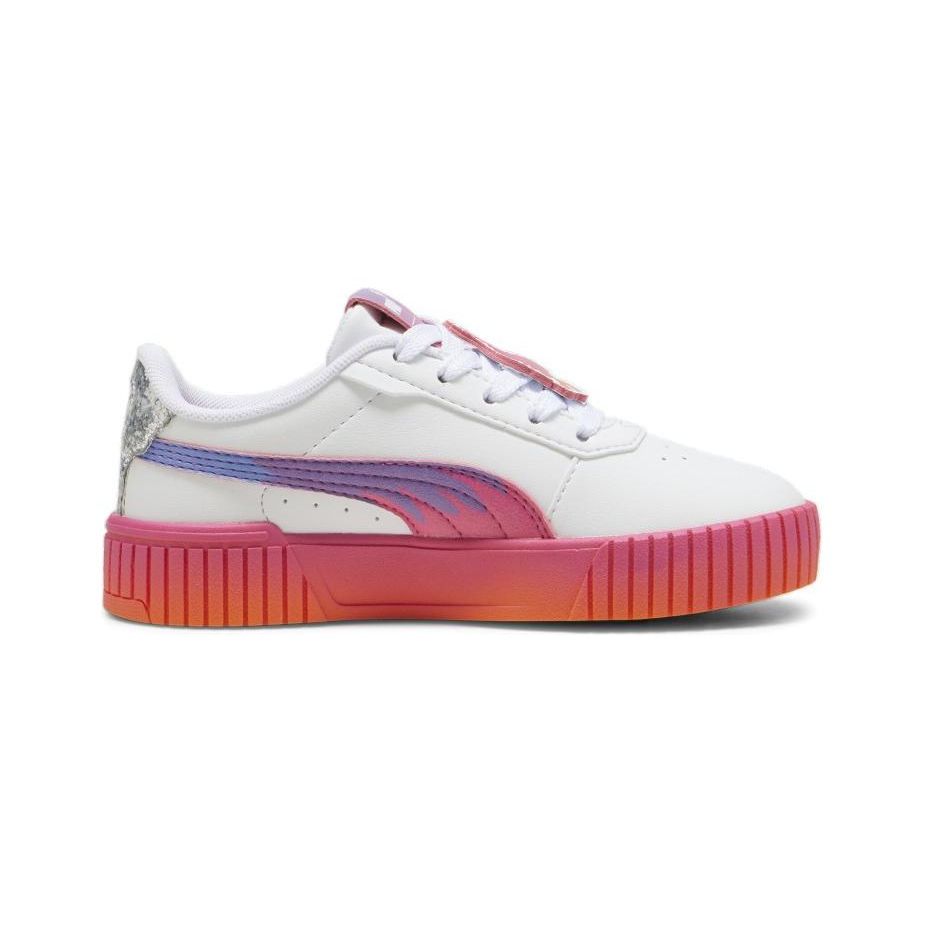 Puma Carina 2.0 Trolls PS Color Block Casual Low Top Kids Sneakers Kids Sneakers White Pink 396537-01