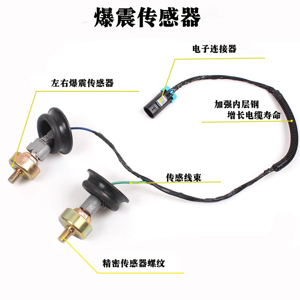 OEM 12589867 Dual Knock Sensor with Wiring Harness - Direct Fit for Chevy LS1 LS6 LQ9 4.8L 5.3L 6.0L Engines