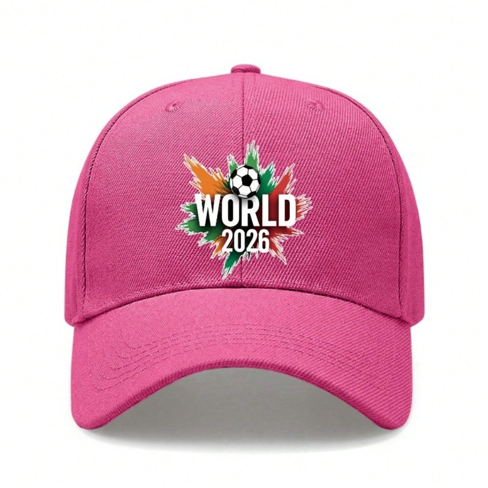 [Sporty Baseball Cap] 2026 World Cup Theme Print Unisex Adjustable Breathable Lightweight Polyester Sun Protection Casual Outdoor Sports Baseball Hat