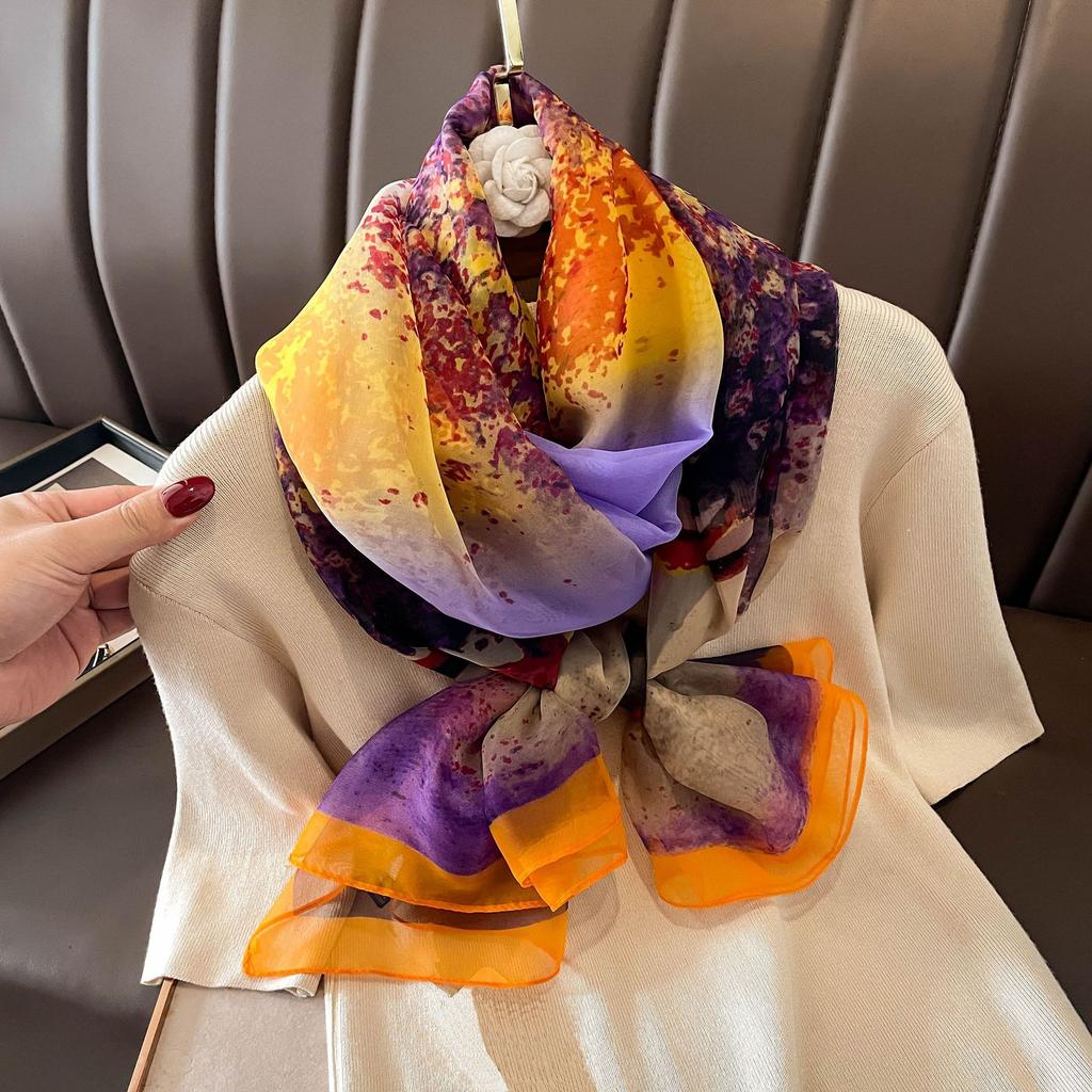 Summer Long Silk Satin Scarf Shawl Wraps Female Fashion Beach Stoles Pashmina Ladies Scarves Women Female Headband Hijab Echarpe