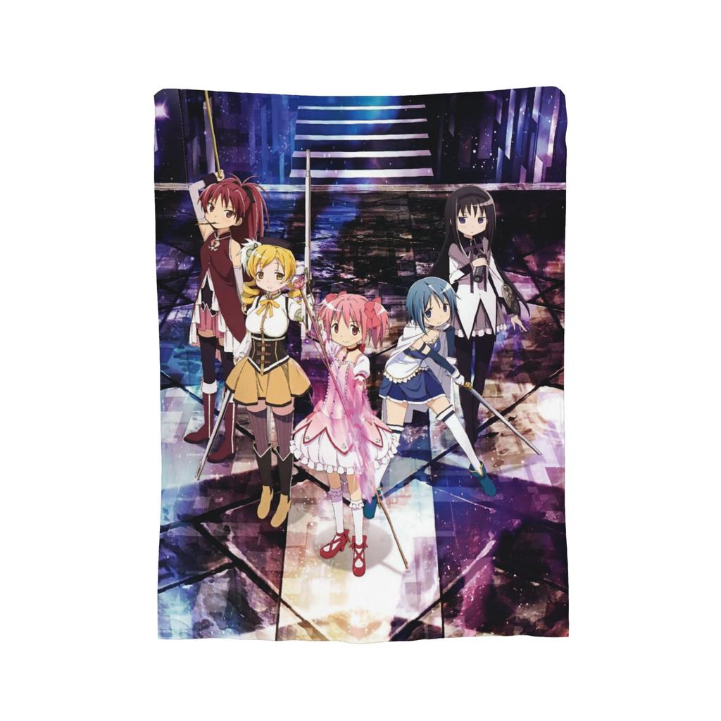 Puella Magi Madoka Magica Anime Blankets Fleece Summer   Multifunction Ultra-Soft Throw Blankets for Bedding Office Quilt