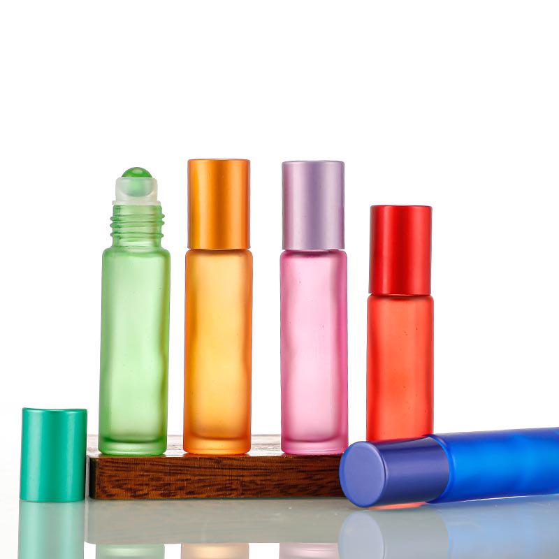 Matte Crystal White Glass Roll-on Essential Oil Bottle