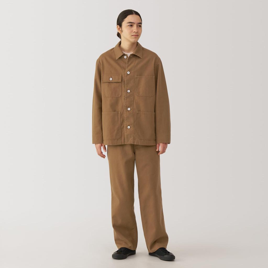 MUJI Kapok Blend Canvas Coverall Made from Tree Nuts AD0VBA4A Mustard L Men's Men's