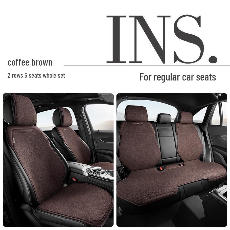 Universal Linen Car Seat Cushion - Breathable, High-End, Half-Wrap Design for All Seasons