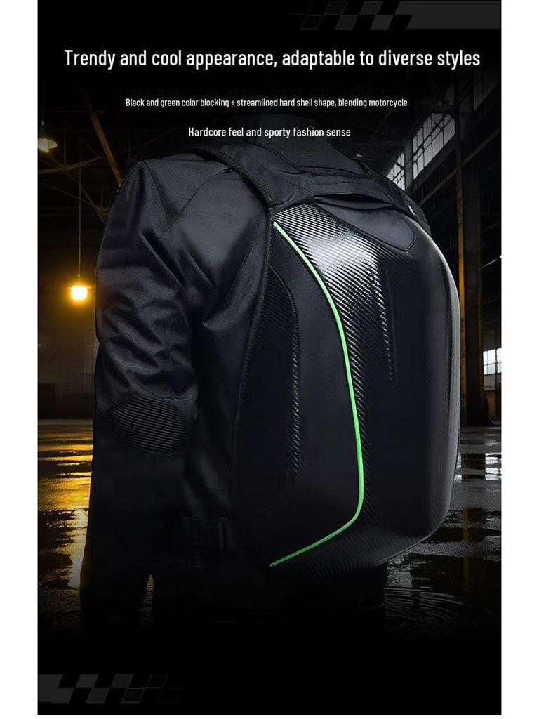 Motorcycle Helmet Backpack, Waterproof Hard Shell Riding Bag, KTM Style