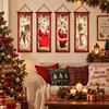 4pcs 2D Flat Christmas Flag Banners Snowman Xmas Decoration  Indoor Decoration