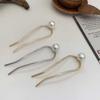 Gold Metal Pearl Hairpin
