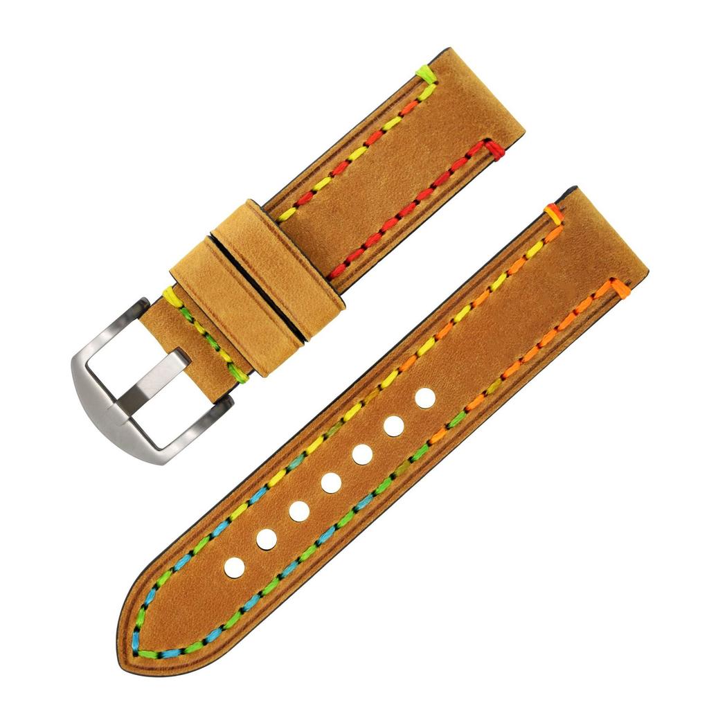 22 Get The Goods, Crazy Horse Leather Strap, High-Quality First-Layer Cowhide Handmade Strap, Watch Accessories.