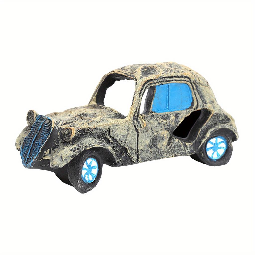 1PCS Décoration Paysagère d'Aquarium Résine Épave de Voiture Décoration d'Aquarium Vieux Bus Ornements d'Aquarium Artisanat Cadeaux
