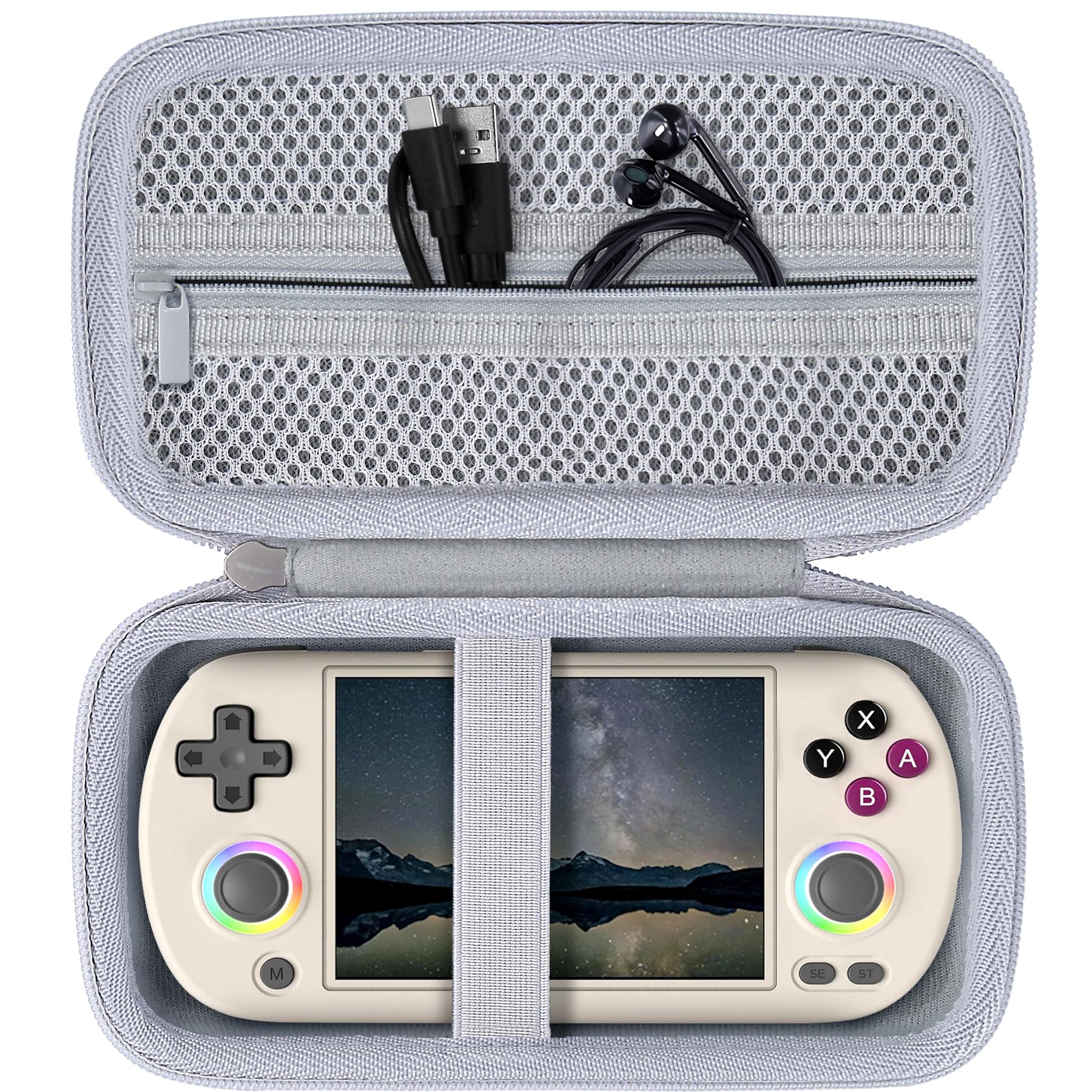 

Khanka Чохол для зберігання для Anbernic RG40XX H Whatsko Портативна гра Біла Ультратонка консоль, (Тільки футляр) білий