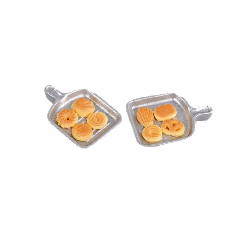 Dollhouse Dollhouse Miniature Food Game Ornament, Two-Piece Set Of Bread Baking Pan, Toy Model Ob11 Handmade