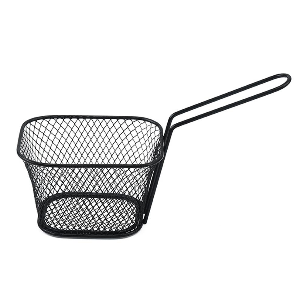 Portable Square Mini Fried Basket French Fries Basket Restaurant Fried Chicken Snack Chips Iron Metal Colander Tool