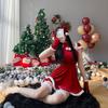 New Christmas clothing Christmas suit cute sweet sexy nightgown golden velvet skirt Halloween performance clothes