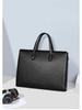 Men's Genuine Leather Briefcase with Fingerprint Lock – Large Capacity Business Handbag