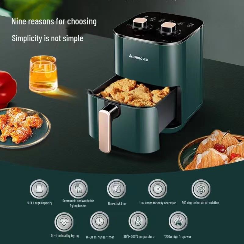 Wielofunkcyjna frytownica powietrzna Zhigao 25-Model – Duża pojemność, Elektryczny piekarnik beztłuszczowy