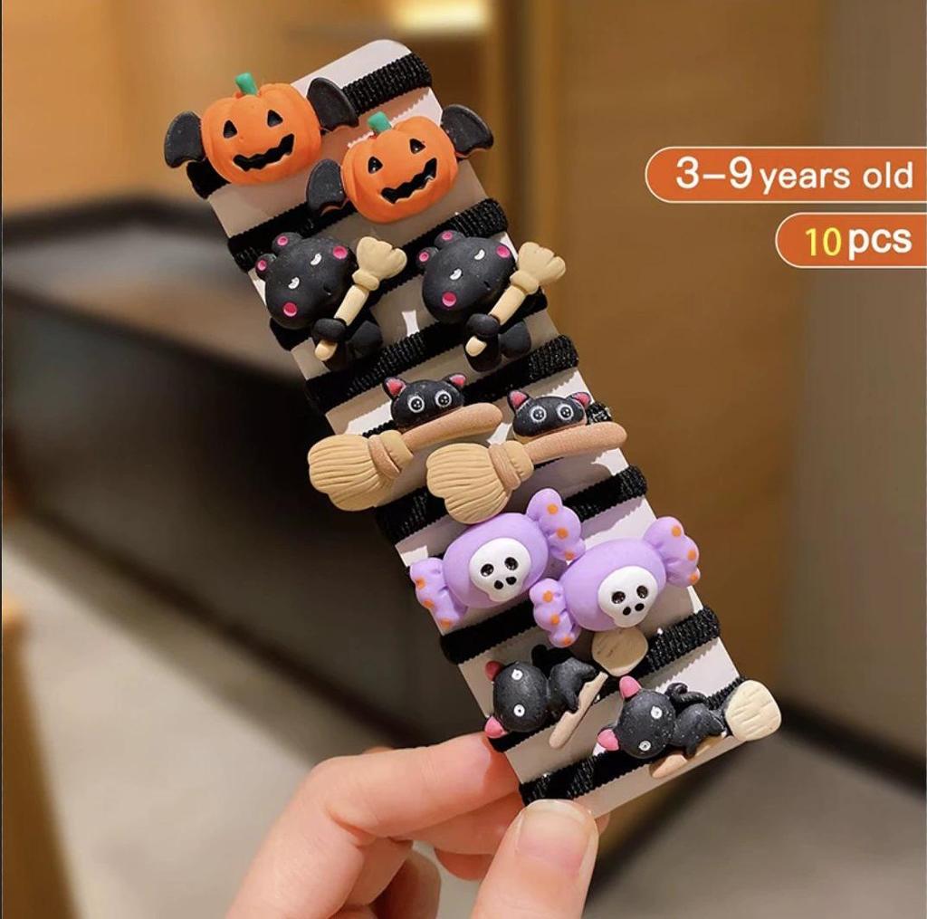 2025 Halloween Cute & Funny Kids' High-Elastic Rubber Band Hair Accessories
