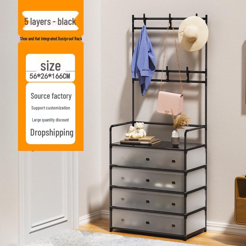 Moderner multifunktionaler Metall-Schuh- und Garderobenständer: Stand-Aufbewahrung, schlicht, minimalistisch für Schuhe und Kleidung