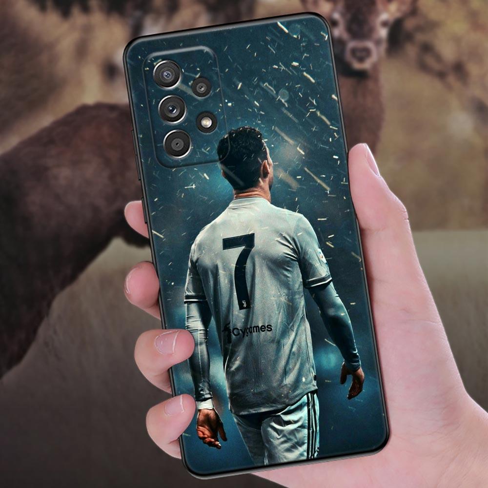 

C-R-7 Dark Football Phone Case For Samsung Galaxy A57 A56 A37 A55 A36 5G A26 A54 A52 A35 A34 A25 A17 A16 A15 A07 A06 Soft Cover Samsung A06 4G