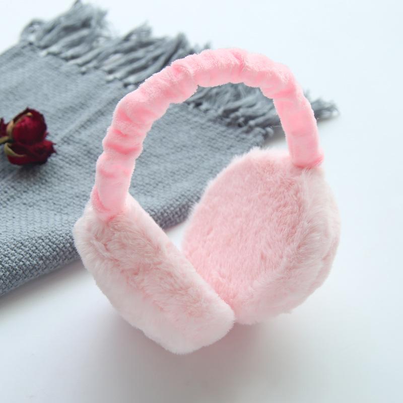 Extra Large Plush Foldable Unisex Warm Earmuffs - Cute Solid Color for Winter Cold & Frost Protection