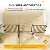Folding Steel Dog Gate with Automatic Closure, 202.5x2x76cm, Black