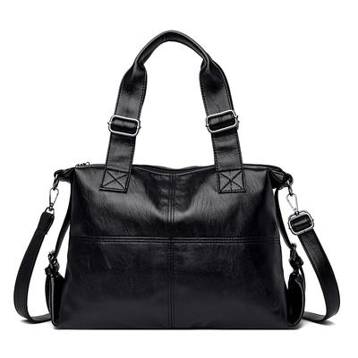 New Women's Bag Large Capacity Handbag Soft Leather Pu Simple Solid Color Mother Bag Crossbody Shoulder Bag Tote Bag