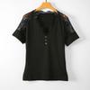 Women's Summer New Sexy Deep V Lace Collar Lace Short-sleeved Slim Top