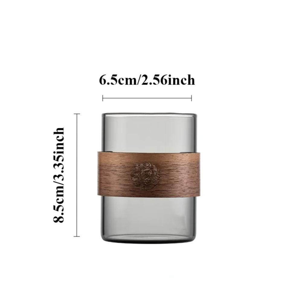 High Borosilicate Heat-resistant Glass Tea Cup Heat-resistant Main Cup Tea Tasting Glass Walnut Handle Kung Fu Tea Cup