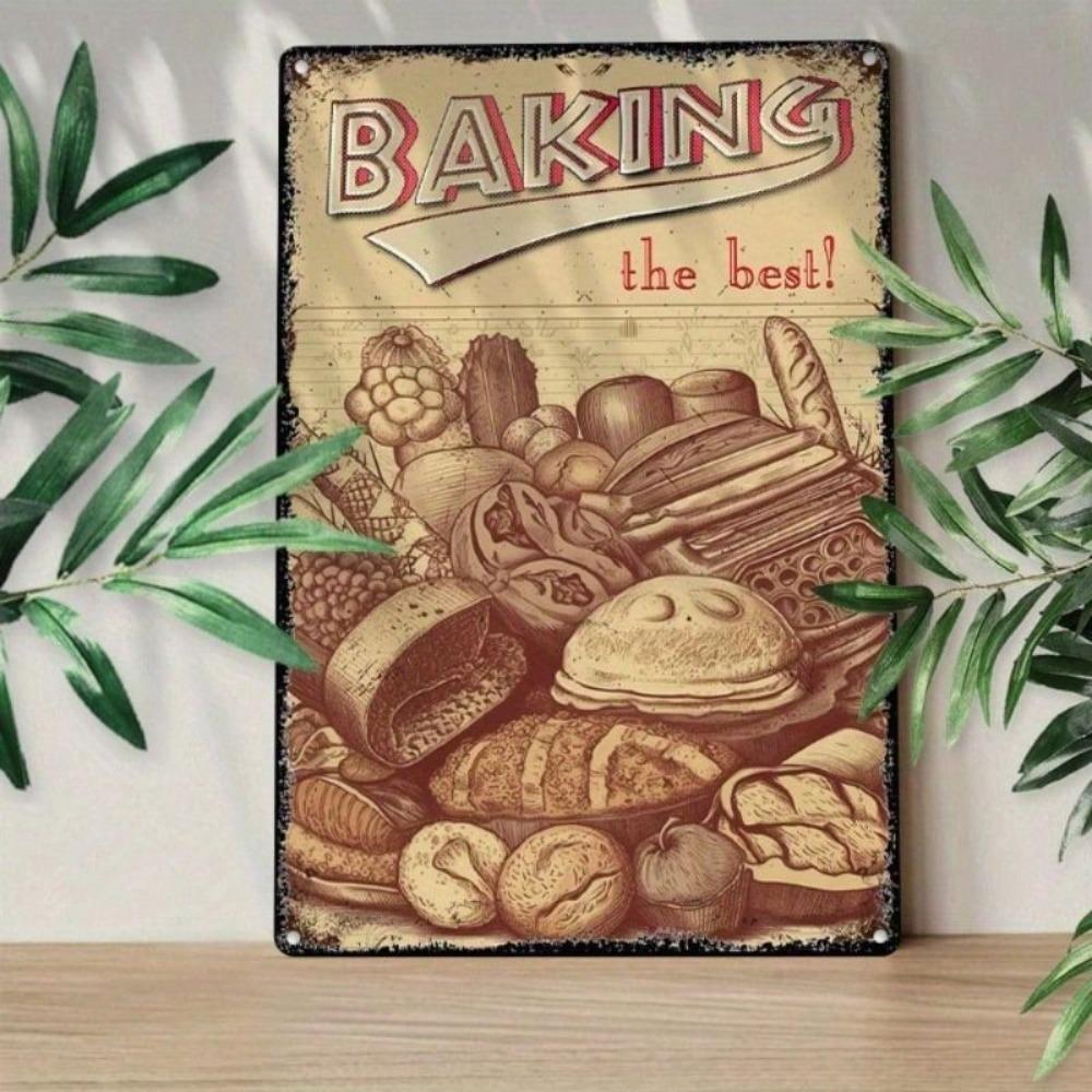 Vintage Metal Sign Bakery Cafe Kitchen Wall Decor 20x30cm Retro Industrial Art Plaque