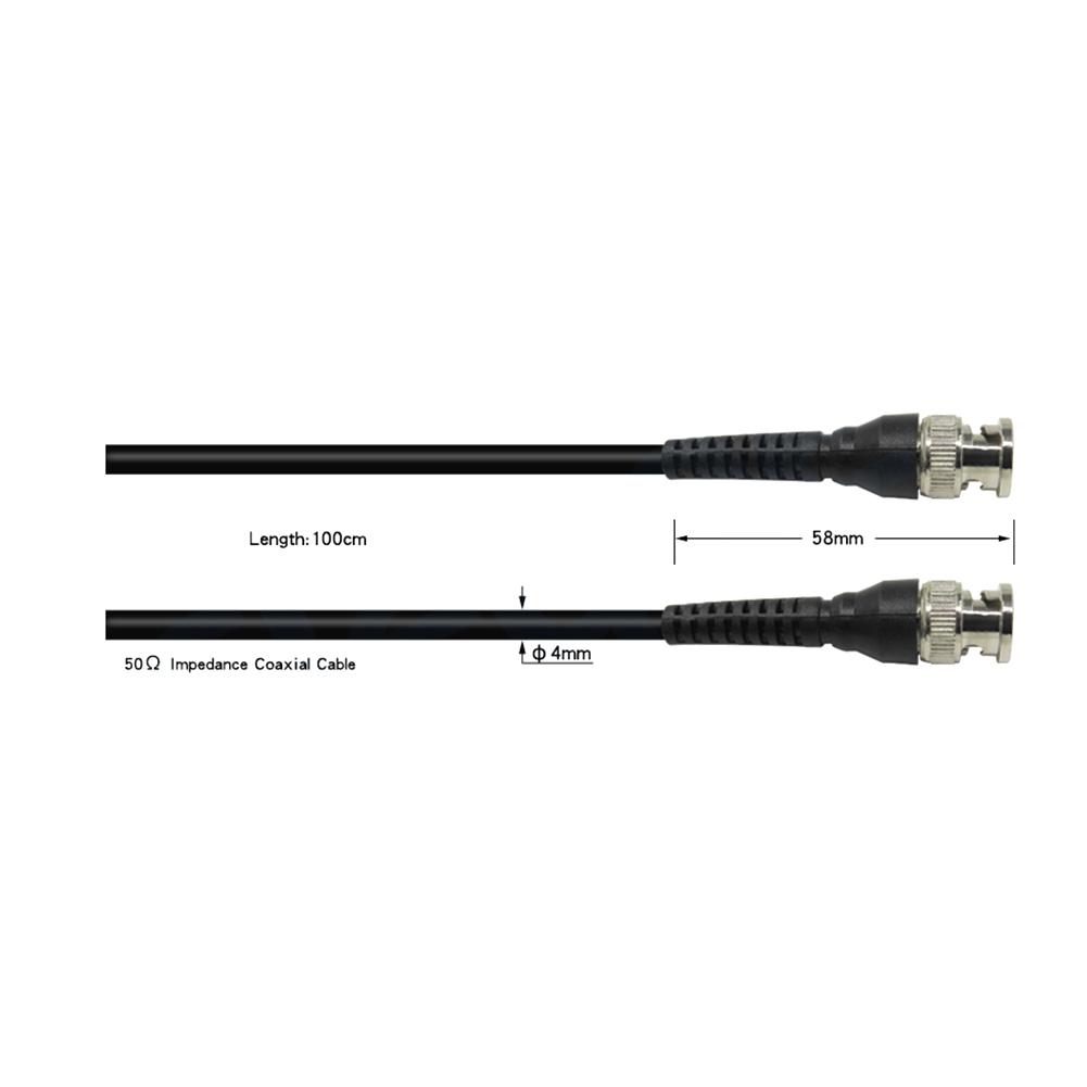 BNC Q9 Male To Male Plug Oscilloscope Test Cable Wire 50 Ohm 3.3ft Impedance Coaxial Cable Cord 100cm