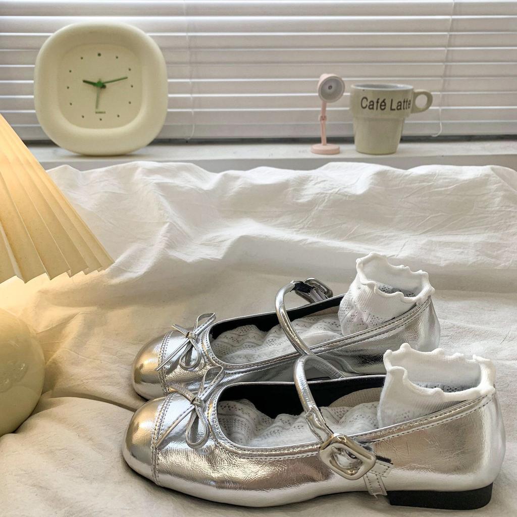 Fashion 2025 Spring Women Mary Jane Shoes Shallow Ladies Casual Butterfly-knot Single Shoe Eelgant Dress Leather Shoes Women's Loafers