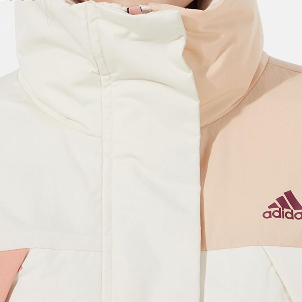 Adidas Color Block Splicing Sports Casual Windproof Warm Down Jacket Women Outerwear Off-White H23070