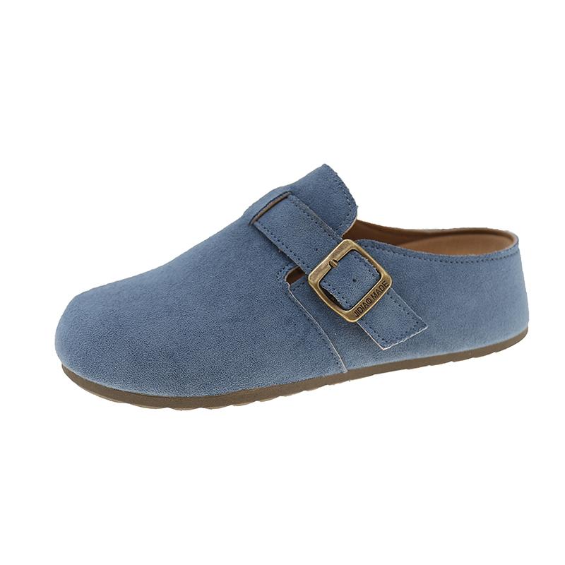 Fashion 2025 Spring and Autumn New Women's Fashion Style Half Drag Shoes with Thick Sole and Medium Heel Casual Outerwear Shoes