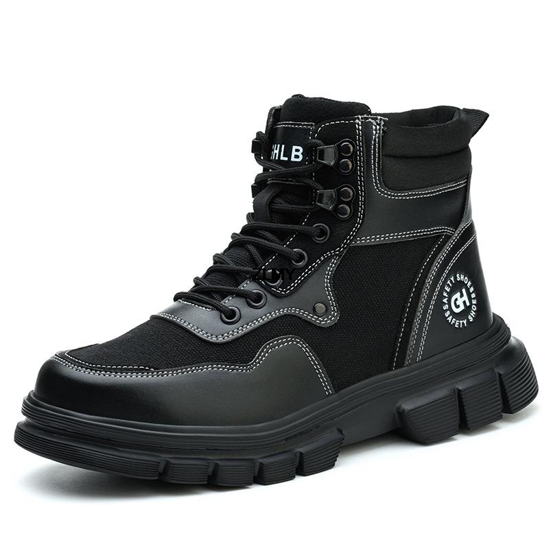 Lightweight Safety Shoes Men's Steel Toe Work Safety Boots Anti-smash Puncture Proof High Top Men Ankle Working Boot Man Booties