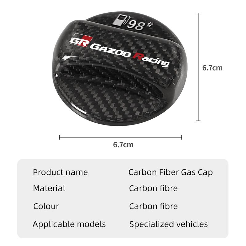 Vdcp6 Real Carbon Fiber Gas Fuel Tank Cover Oil Filler Dustproof Cap For Toyota GR GAZOO RACING Prado Yaris Hilux Corolla Prius Avensi