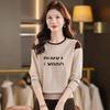 Spring 2025 Women's Long Sleeve Knit Sweater - Round Neck Letter Design for Autumn & Winter